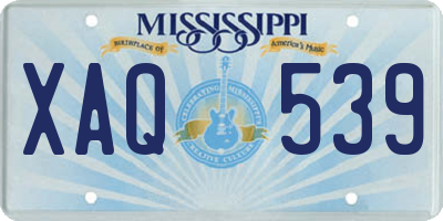 MS license plate XAQ539