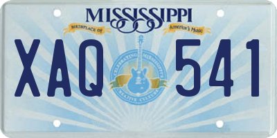 MS license plate XAQ541