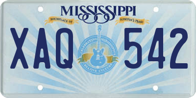 MS license plate XAQ542