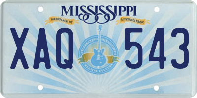 MS license plate XAQ543