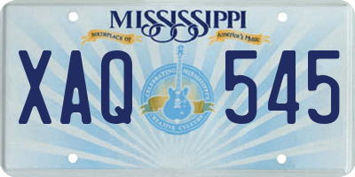 MS license plate XAQ545