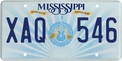 MS license plate XAQ546