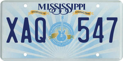 MS license plate XAQ547