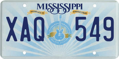 MS license plate XAQ549