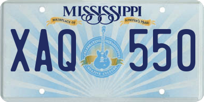 MS license plate XAQ550