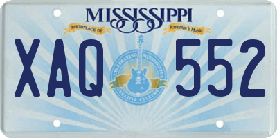 MS license plate XAQ552