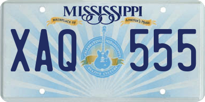 MS license plate XAQ555