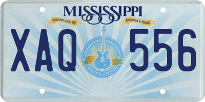MS license plate XAQ556