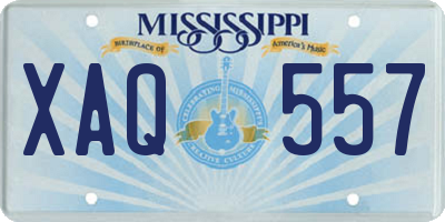 MS license plate XAQ557