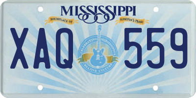 MS license plate XAQ559