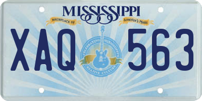 MS license plate XAQ563