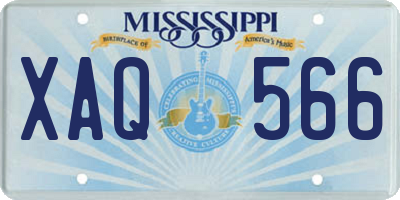 MS license plate XAQ566
