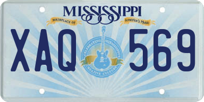 MS license plate XAQ569