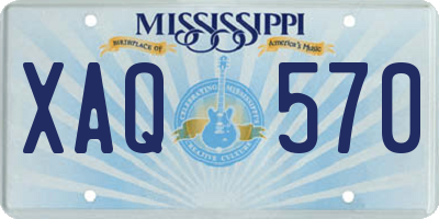 MS license plate XAQ570