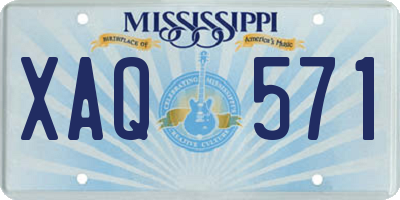 MS license plate XAQ571