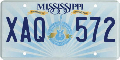 MS license plate XAQ572