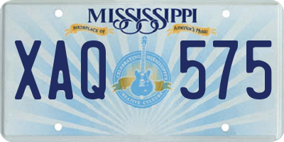 MS license plate XAQ575