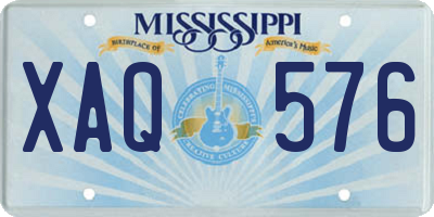 MS license plate XAQ576