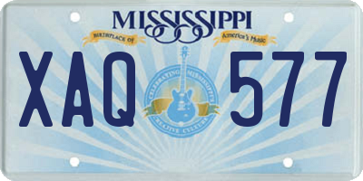 MS license plate XAQ577