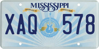 MS license plate XAQ578