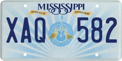 MS license plate XAQ582