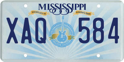 MS license plate XAQ584