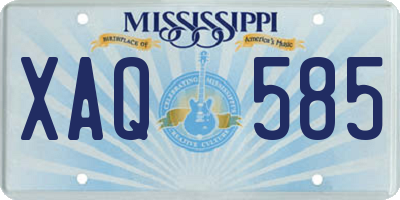 MS license plate XAQ585
