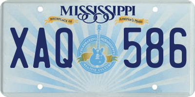 MS license plate XAQ586