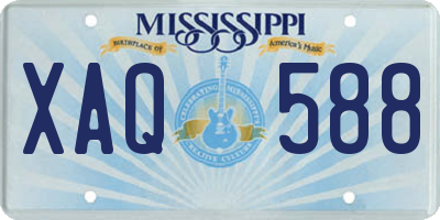 MS license plate XAQ588
