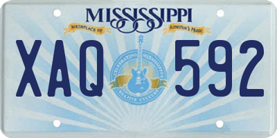 MS license plate XAQ592