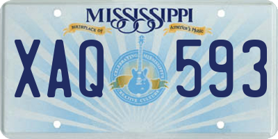 MS license plate XAQ593