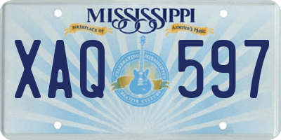 MS license plate XAQ597