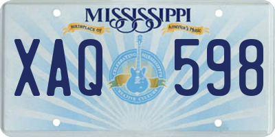MS license plate XAQ598