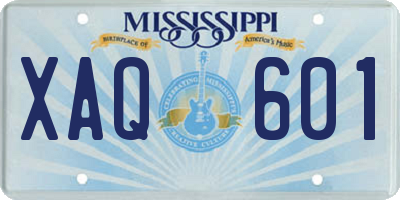 MS license plate XAQ601