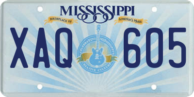 MS license plate XAQ605
