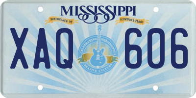 MS license plate XAQ606