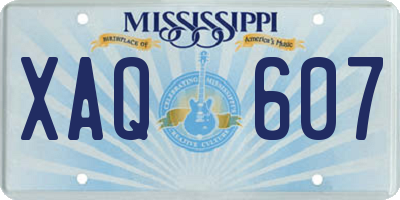 MS license plate XAQ607