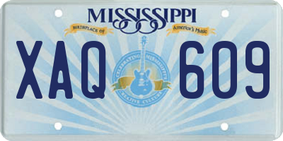 MS license plate XAQ609