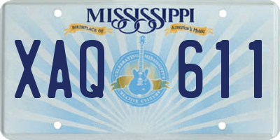 MS license plate XAQ611