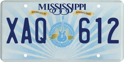 MS license plate XAQ612
