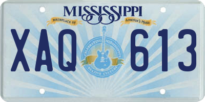 MS license plate XAQ613