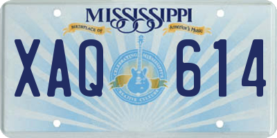 MS license plate XAQ614
