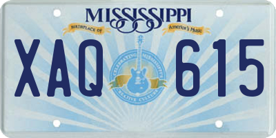 MS license plate XAQ615