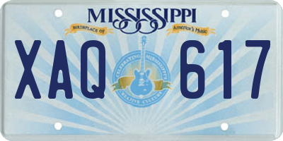 MS license plate XAQ617