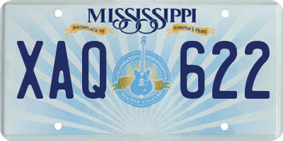 MS license plate XAQ622