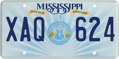 MS license plate XAQ624