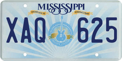 MS license plate XAQ625