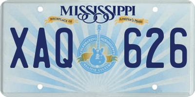 MS license plate XAQ626