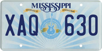 MS license plate XAQ630