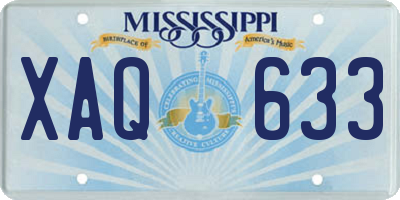 MS license plate XAQ633